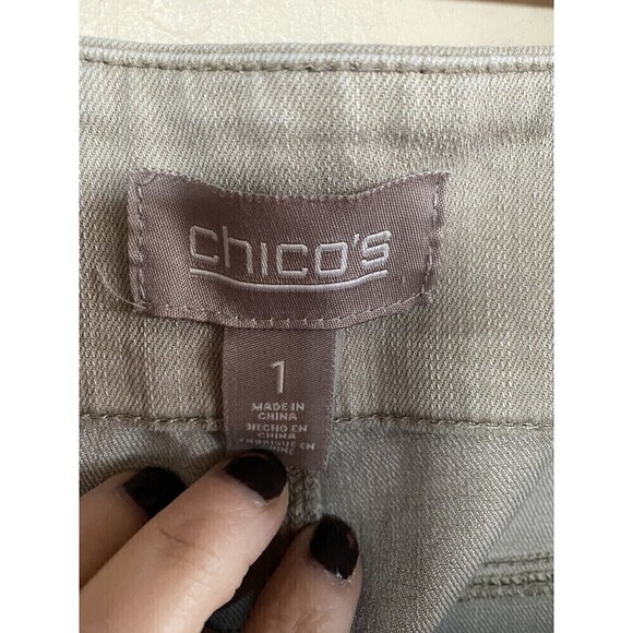 Chicos Tan Pants Chicos Sz.1 = M Or Sz.8 - Picture 3 of 4